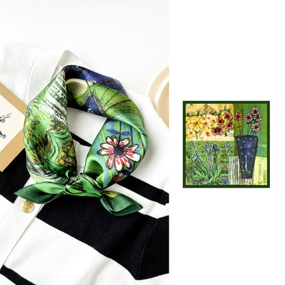 BCHICU 53cm*53cm 100% Small Square Silk Scarf Neckerchiefs&Bandana