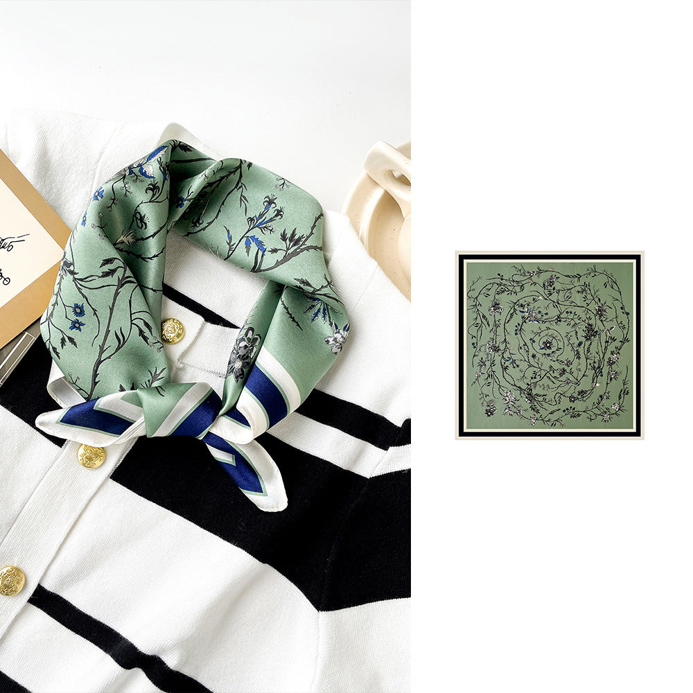 BCHICU 53cm*53cm 100% Small Square Silk Scarf Neckerchiefs&Bandana