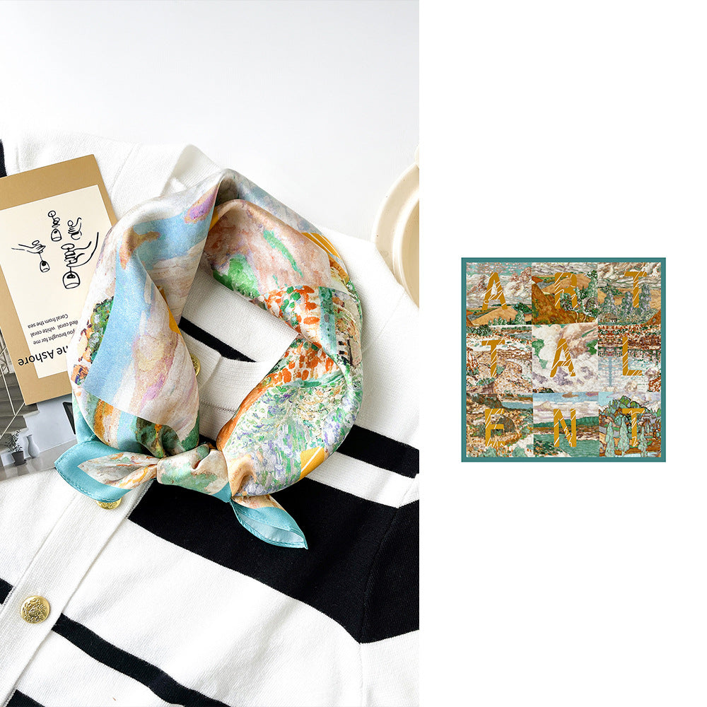 BCHICU 53cm*53cm 100% Small Square Silk Scarf Neckerchiefs&Bandana