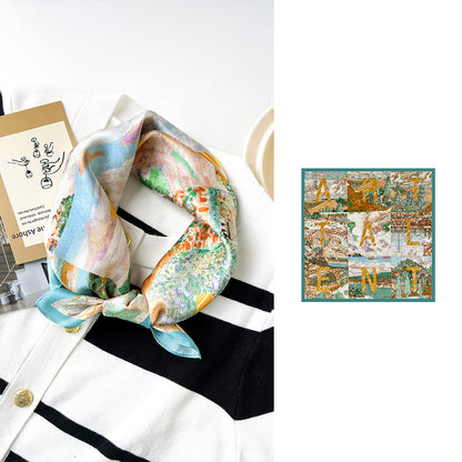 BCHICU 53cm*53cm 100% Small Square Silk Scarf Neckerchiefs&Bandana