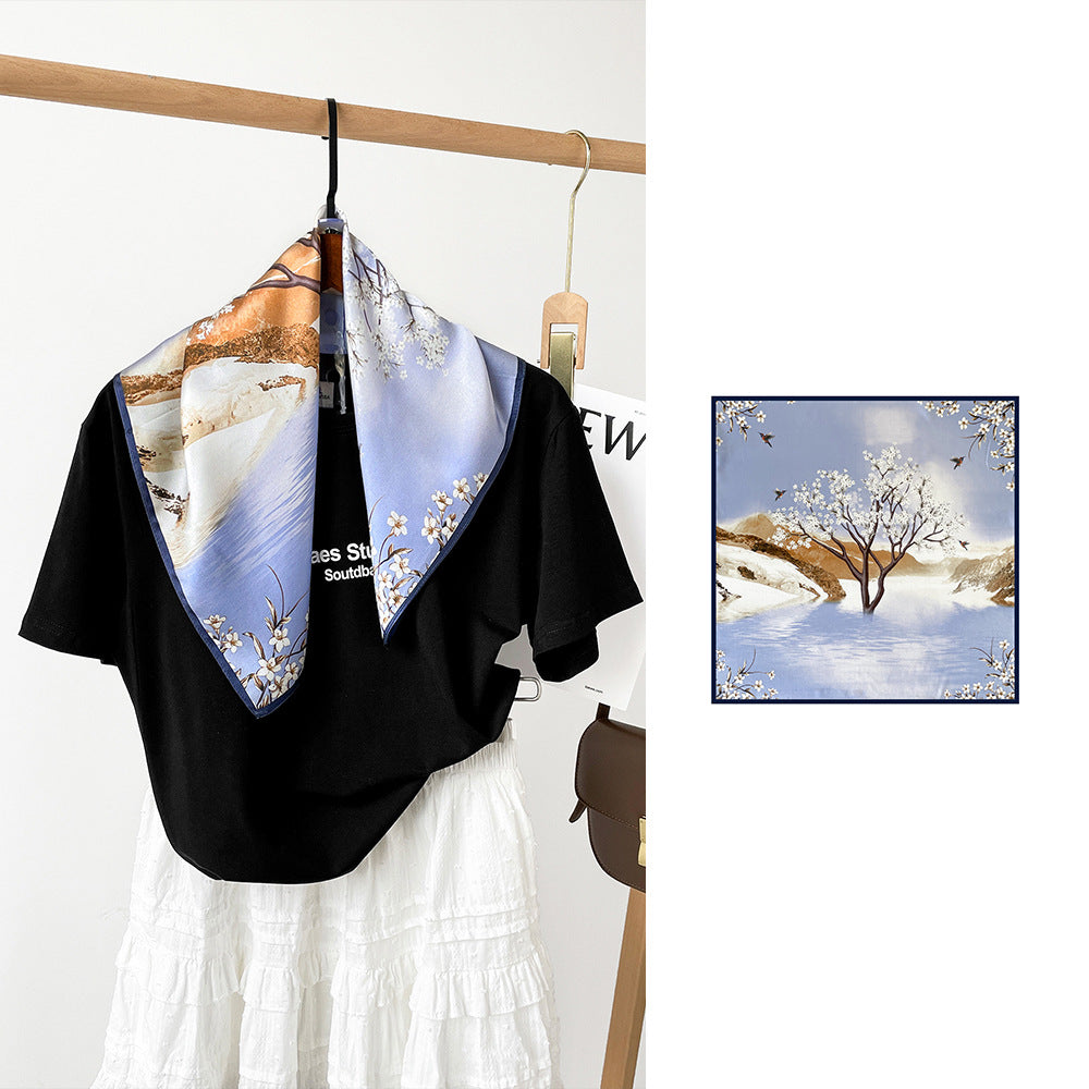 BCHICU 53cm*53cm 100% Small Square Silk Scarf Neckerchiefs&Bandana