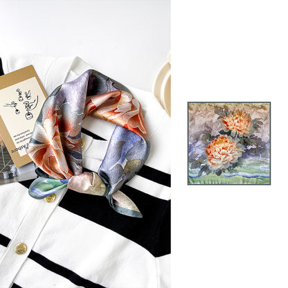 BCHICU 53cm*53cm 100% Small Square Silk Scarf Neckerchiefs&Bandana