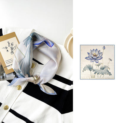 BCHICU 53cm*53cm 100% Small Square Silk Scarf Neckerchiefs&Bandana