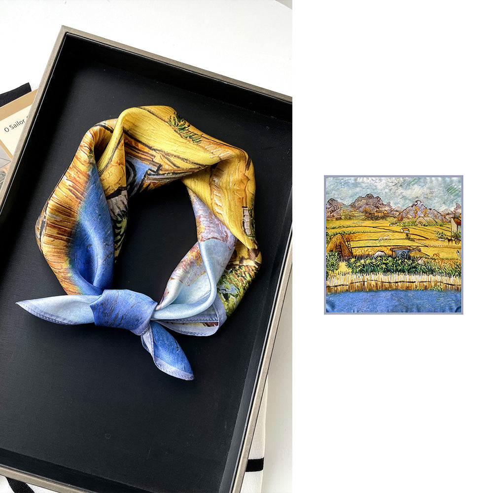 BCHICU 53cm*53cm 100% Small Square Silk Scarf Neckerchiefs&Bandana