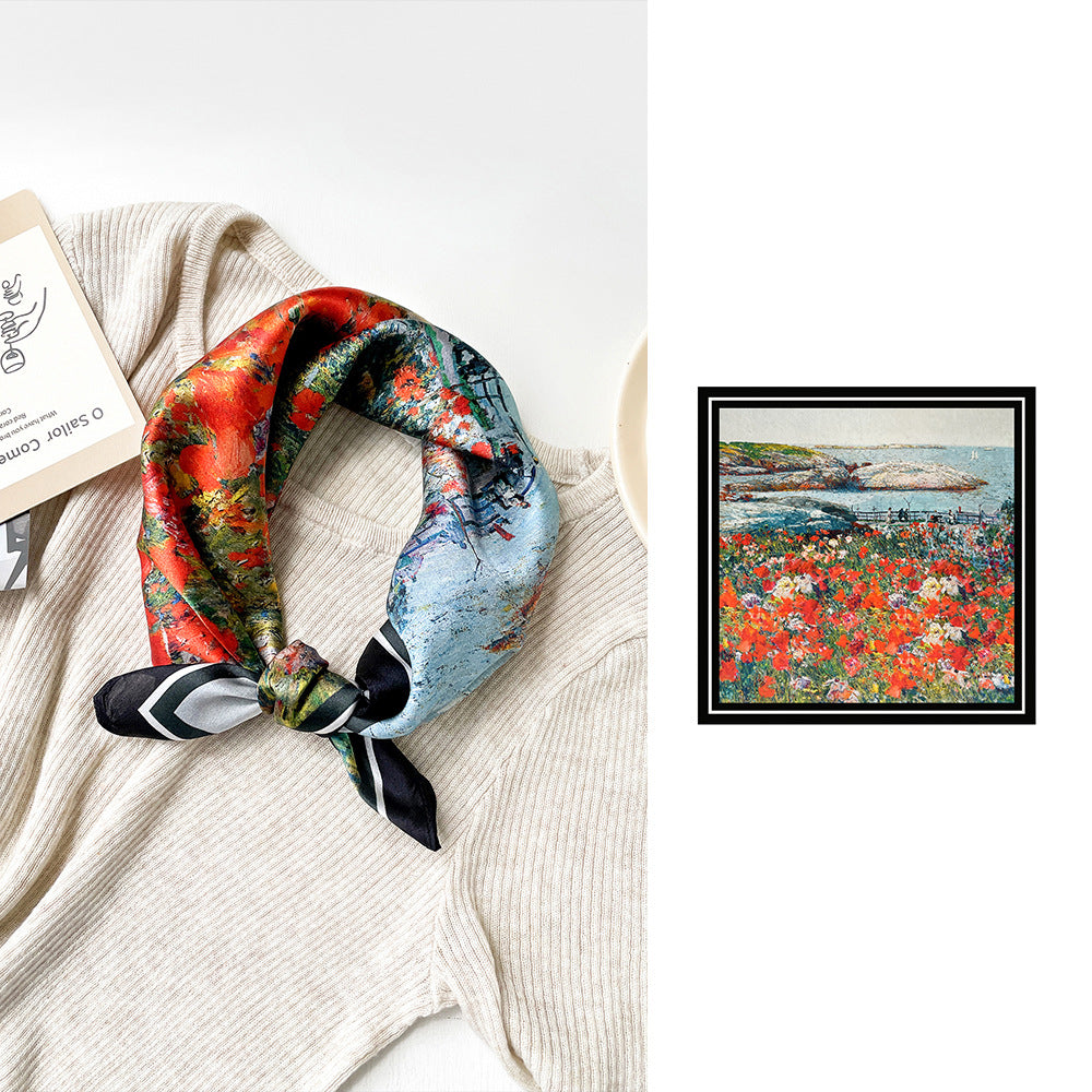 BCHICU 100% Small Square Silk Winter Scarf 53cm*53cm Neckerchiefs&Bandana