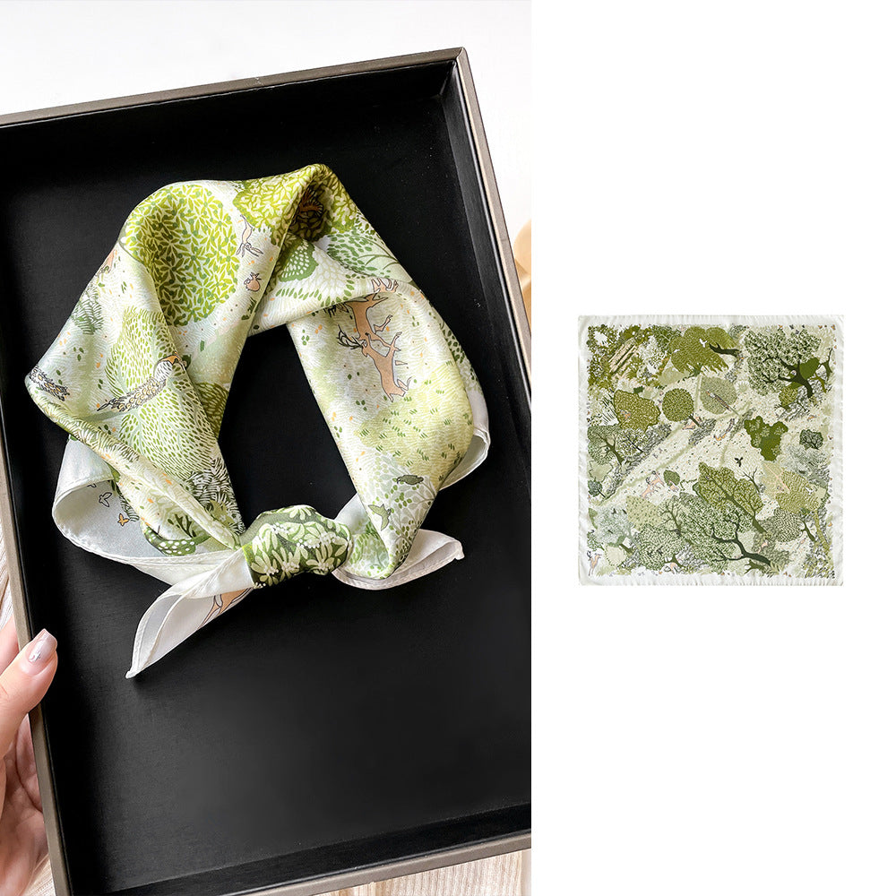 BCHICU 53cm*53cm 100% Small Square Silk Scarf Neckerchiefs&Bandana