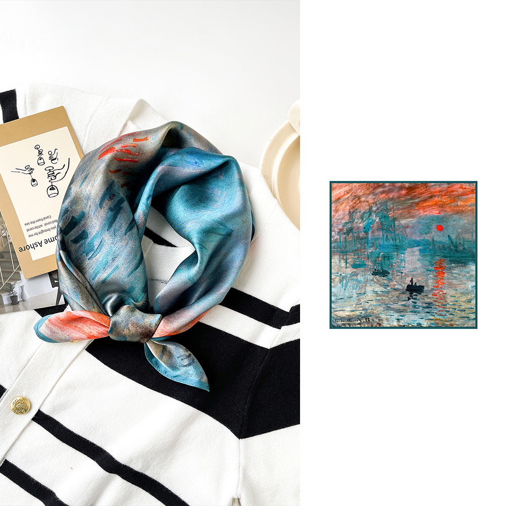BCHICU 53cm*53cm 100% Small Square Silk Scarf Neckerchiefs&Bandana