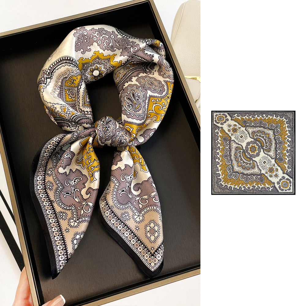 BCHICU ZS7003-04# 66cm*66cm 100% Silk Small Square Scarf Small Neckerchief with Suit