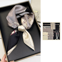 BCHICU ZS7003-02# 66cm*66cm 100% Silk Small Square Scarf Small Neckerchief with Suit