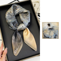 BCHICU ZS7005-Ballet Girl 66cm*66cm 100% Silk Small Square Scarf Small Neckerchief with Suit