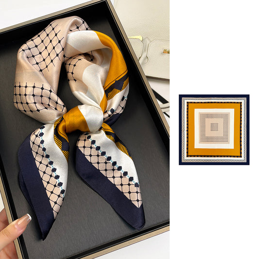 BCHICU ZS7006-01# 66cm*66cm 100% Silk Small Square Scarf Small Neckerchief with Suit