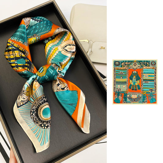 BCHICU ZS7006-03# 66cm*66cm 100% Silk Small Square Scarf Small Neckerchief with Suit