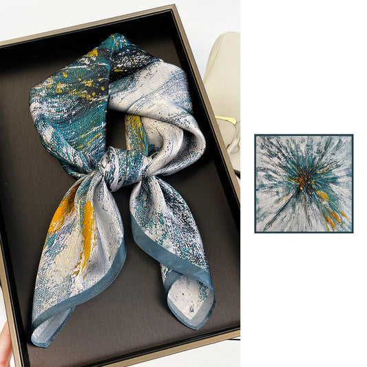 BCHICU ZS7007-04# 66cm*66cm 100% Silk Small Square Scarf Small Neckerchief with Suit