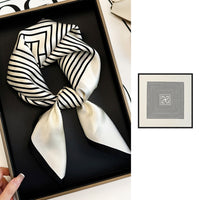 BCHICU Stripes 66cm*66cm 100% Silk Small Square Scarf Small Neckerchief with Suit