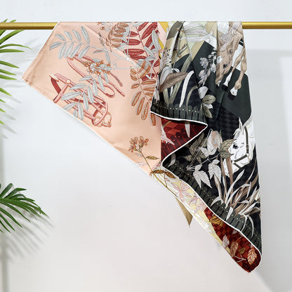 BCHICU Double-Sided Heterochromatic Printing 10# 88cm*88cm A Large Square 100% Silk Scarves