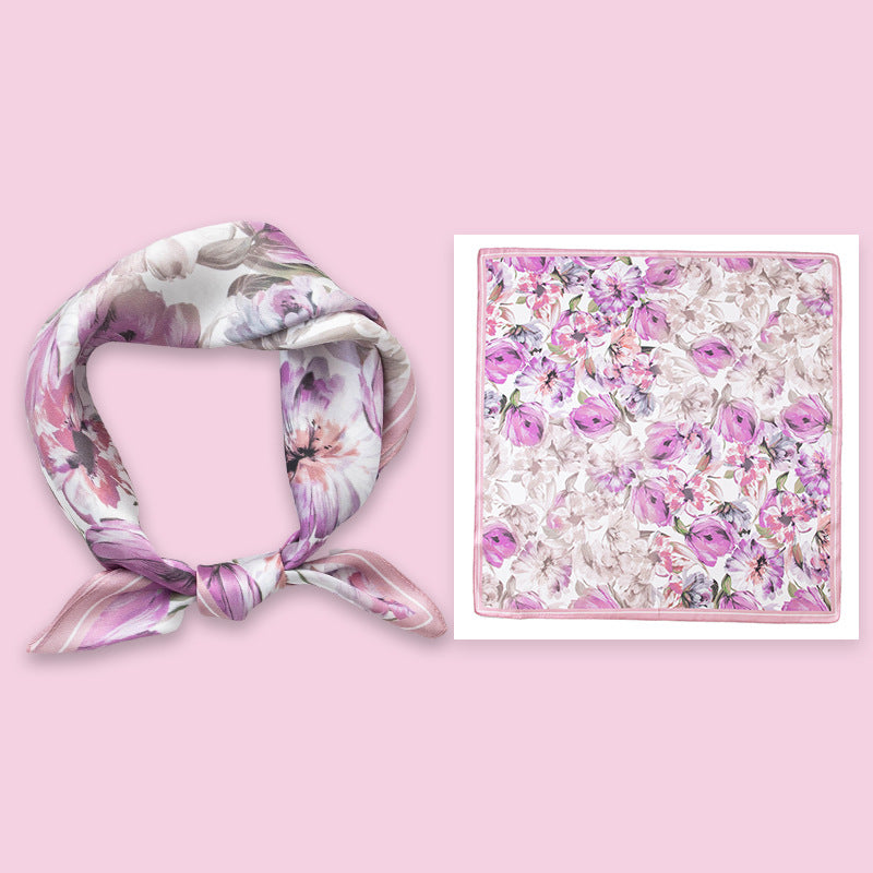 BCHICU 100% Premium Valentine's Day Silk Scarf Small Square Silk 53cm*53cm Neckerchiefs&Bandana