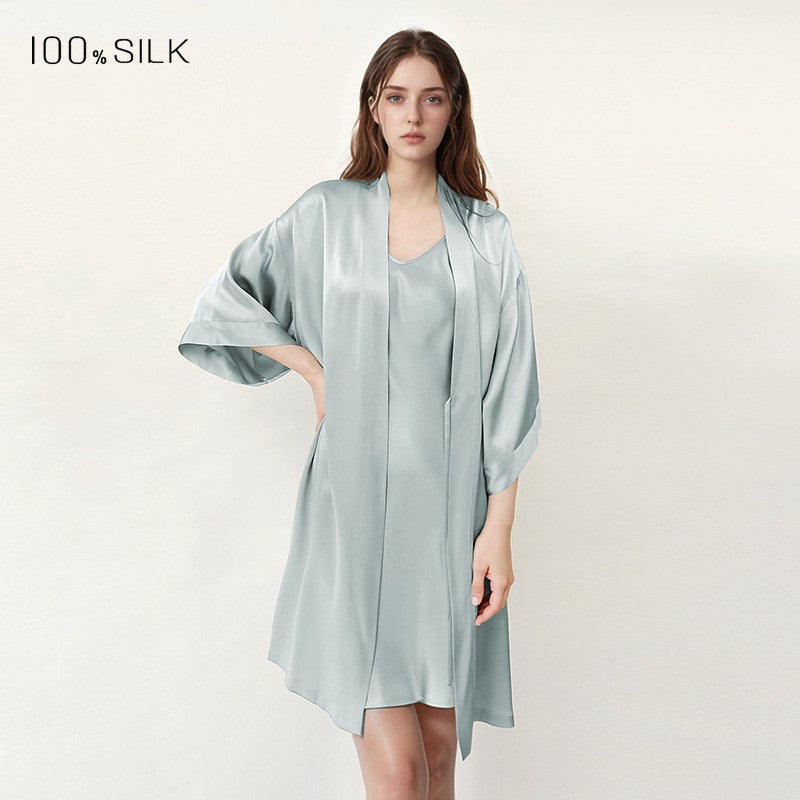 BCHICU 100% Silk Robes and Loungewear Dressing Gown