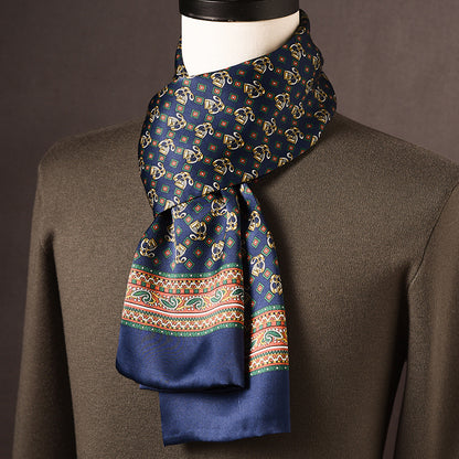 BCHICU 100% Mulberry Silk High-end Men's Scarf 160cm*26cm  : Versatile Long Business Scarf for Spring, Autumn, and Winter — Perfect Gift for Boyfriend