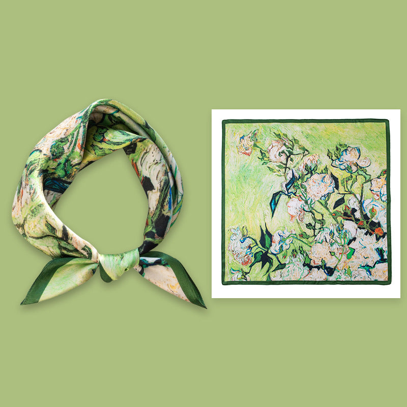 BCHICU 100% Premium Valentine's Day Silk Scarf Small Square Silk 53cm*53cm Neckerchiefs&Bandana